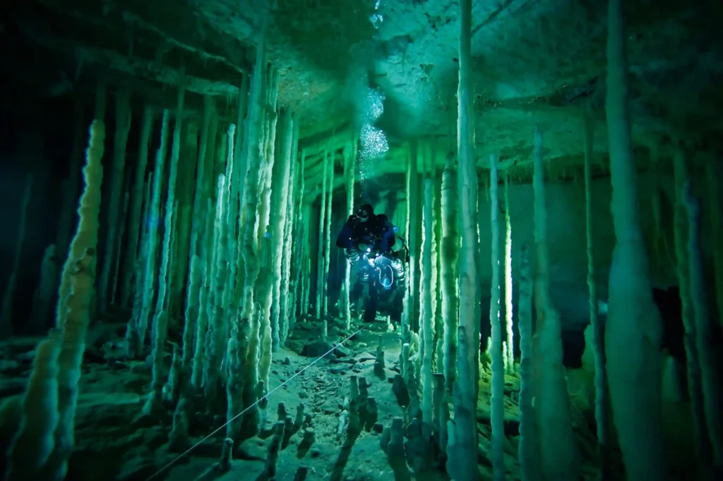 cave diving the abacos